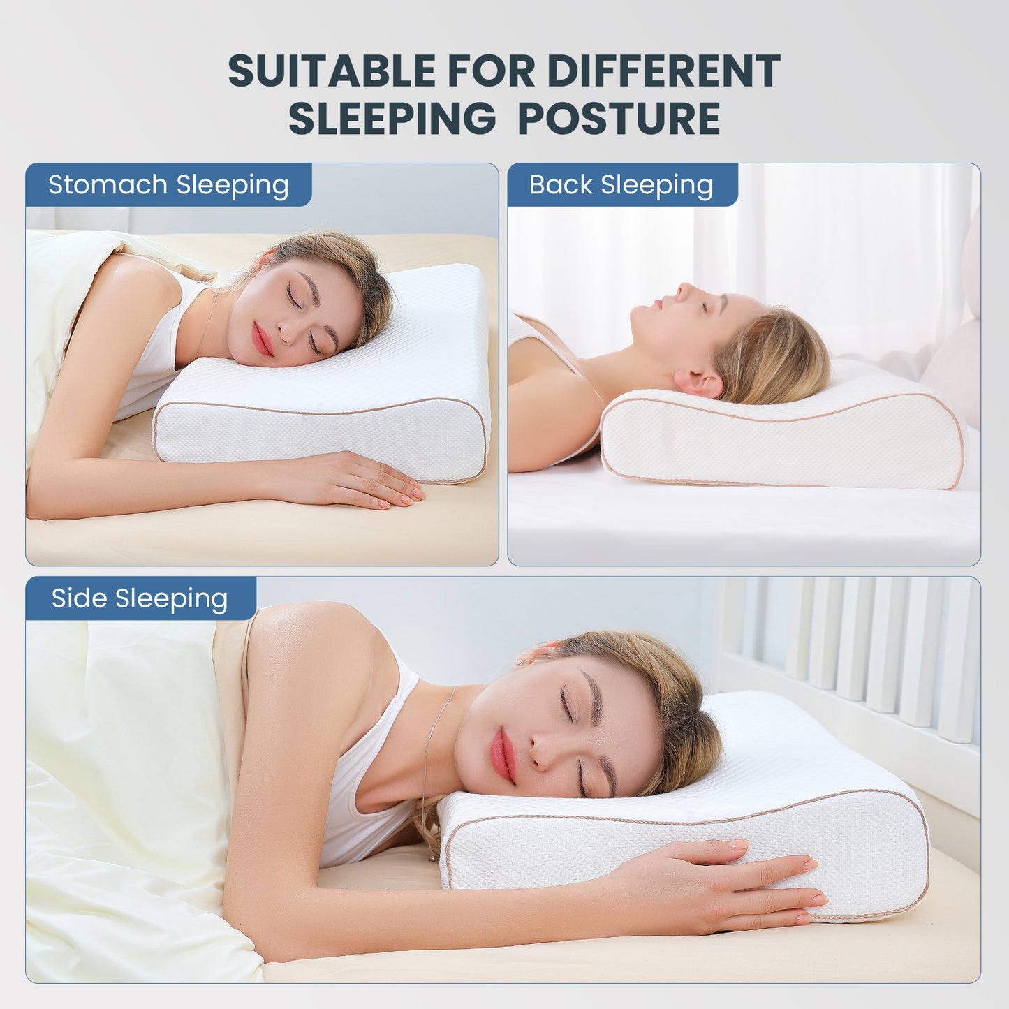 Tealhome Cervical Memory Foam Ergonomic Bed Pillow T227