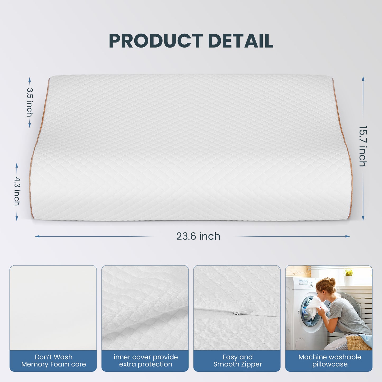 Tealhome Cervical Memory Foam Ergonomic Bed Pillow T227