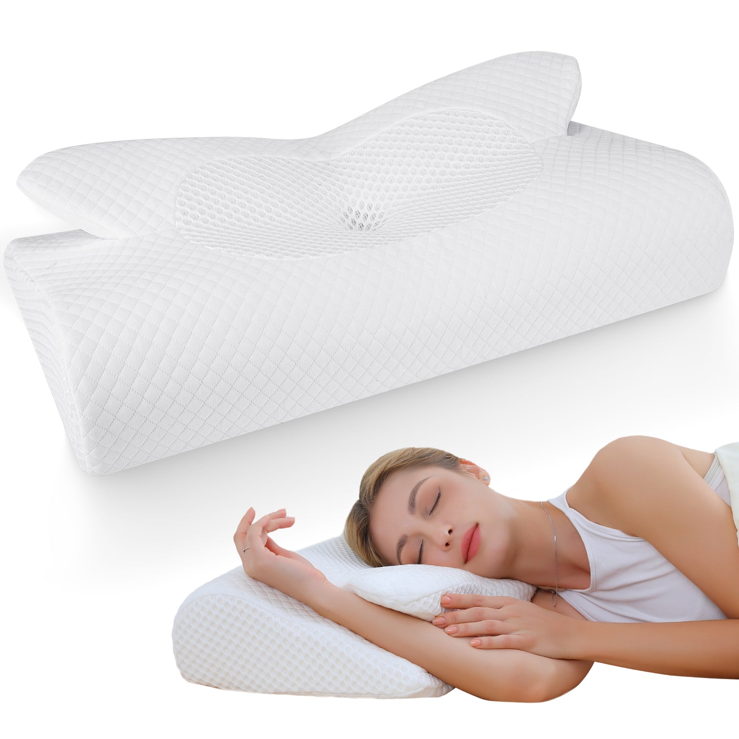 Tealhome Cervical Memory Foam Ergonomic Orthopedic Neck Support Pillow T257