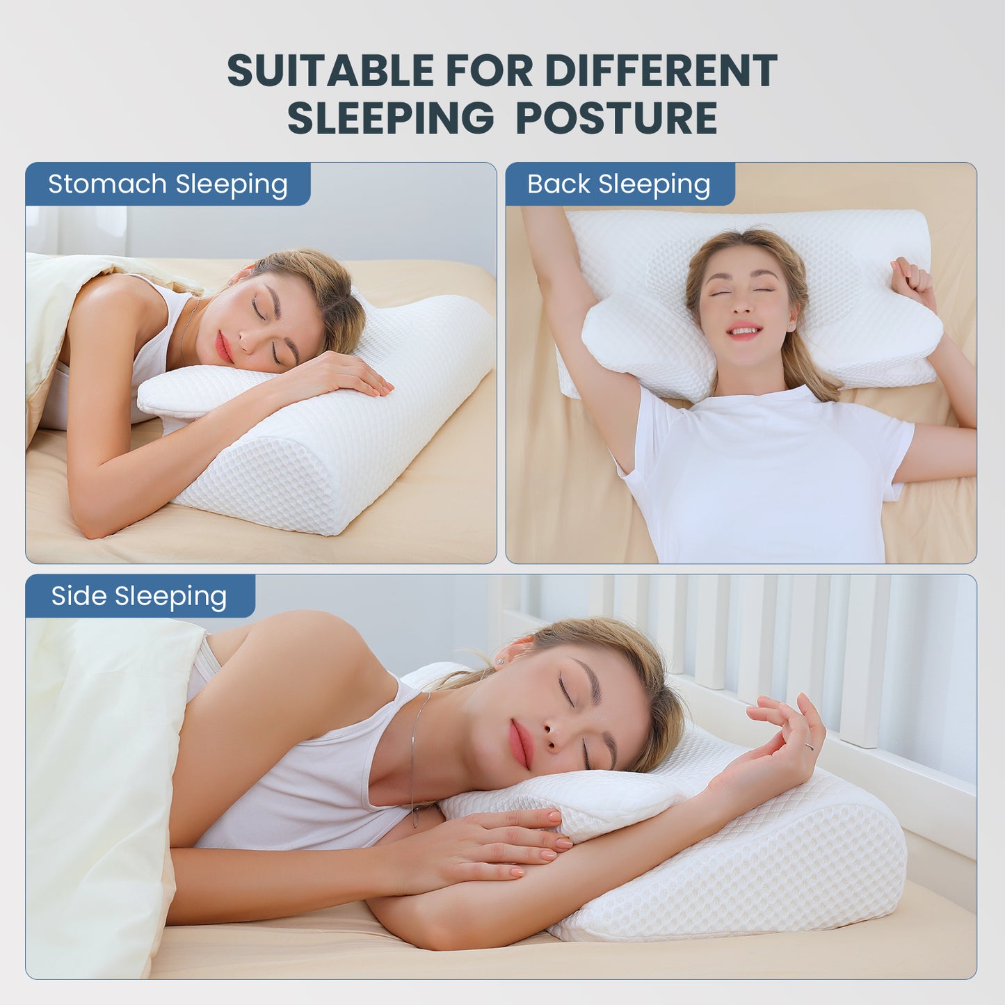 Tealhome Cervical Memory Foam Ergonomic Orthopedic Neck Support Pillow T257