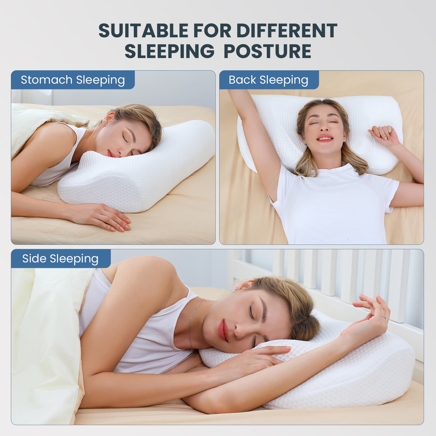 Tealhome Cervical Memory Foam Neck Support Pillow T256