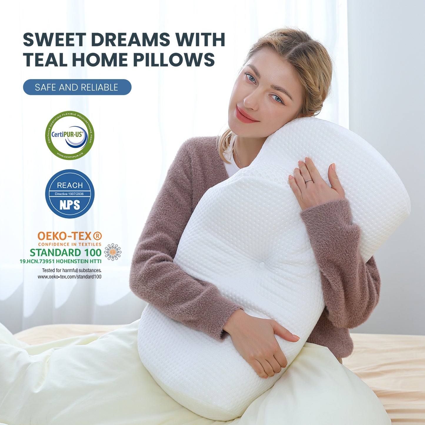 Tealhome Cervical Memory Foam Neck Support Pillow T256