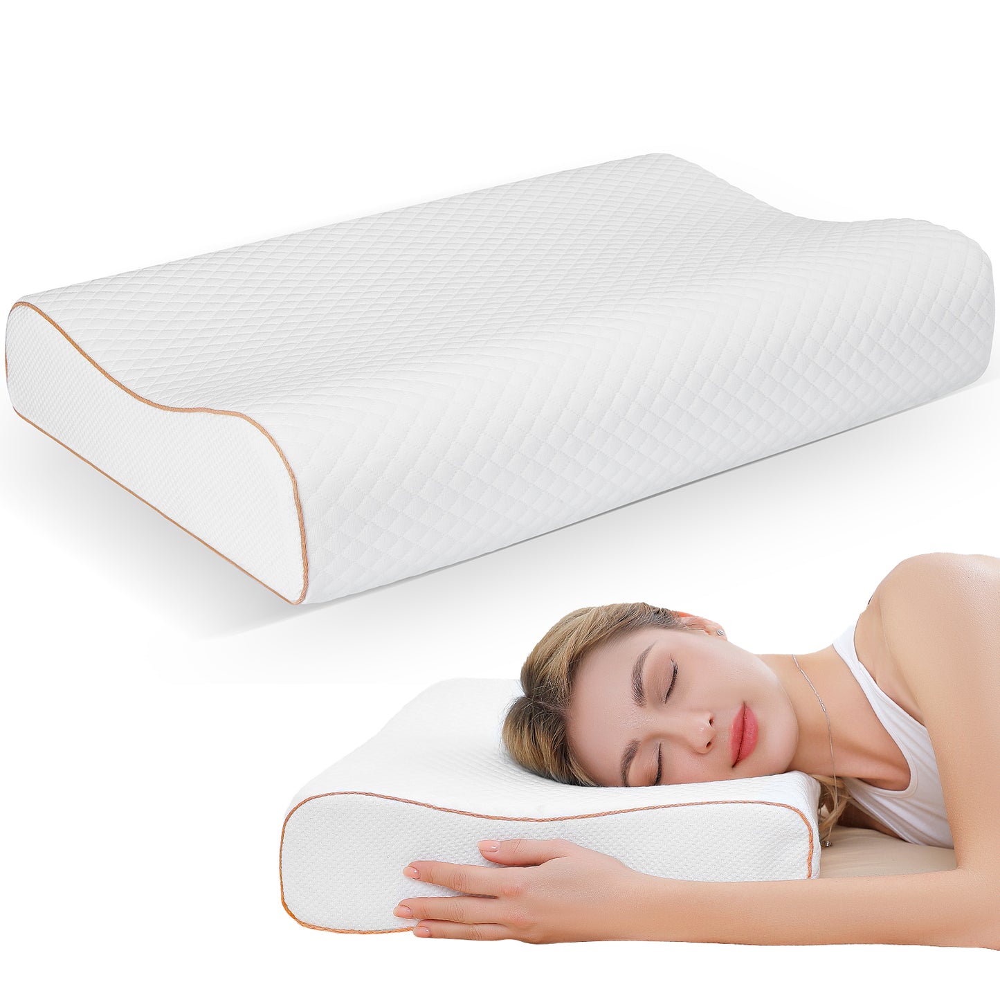 Tealhome Cervical Memory Foam Ergonomic Bed Pillow T227