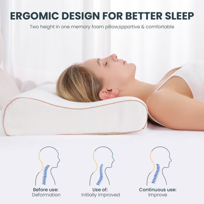 Tealhome Cervical Memory Foam Ergonomic Bed Pillow T227